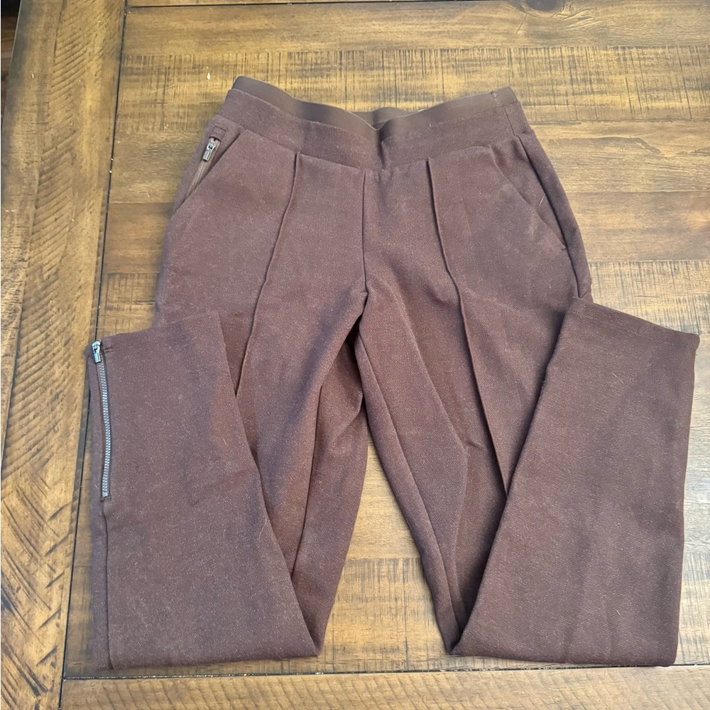 Athleta Venice Heathered Pintuck Pant Dark Brown Women’s Size XXS